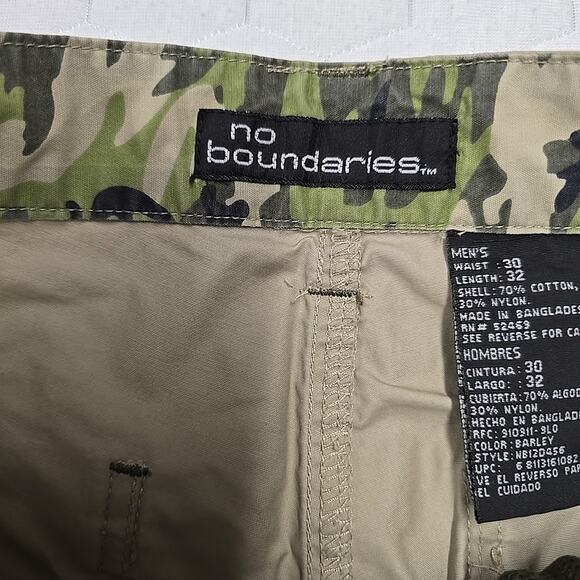 No Boundaries Mens Convertible Pants 30x32 (29x31) Tan Baggy Cargo Y2K Skater - Picture 3 of 10